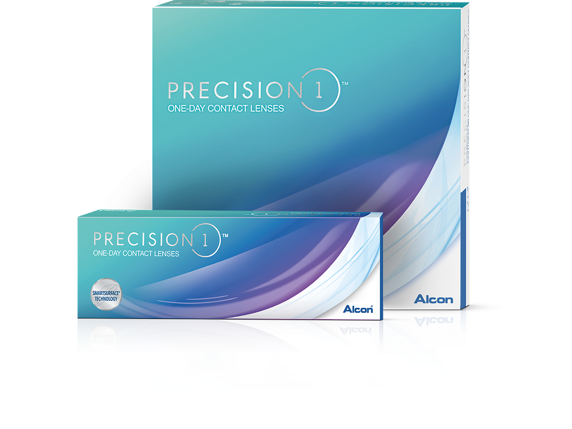 Caja de lentes de contacto PRECISION1 de Alcon, línea esférica de reemplazo diario