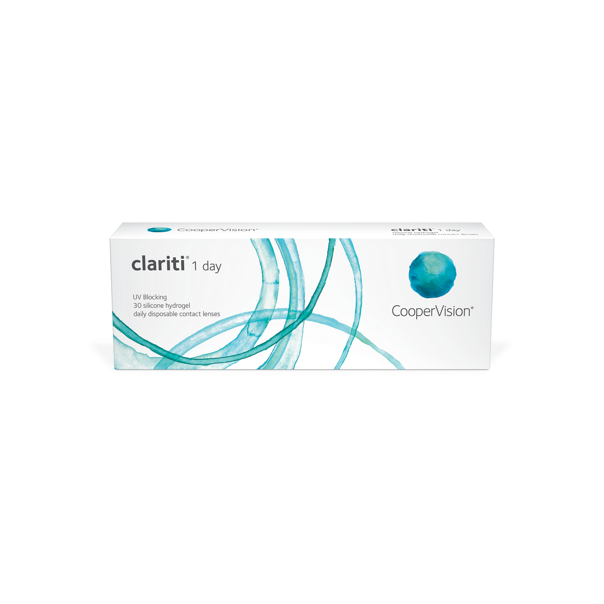 Caja de lentes de contacto Clariti 1 day monofocal de CooperVision, 30 lentes desechables diarios de hidrogel de silicona