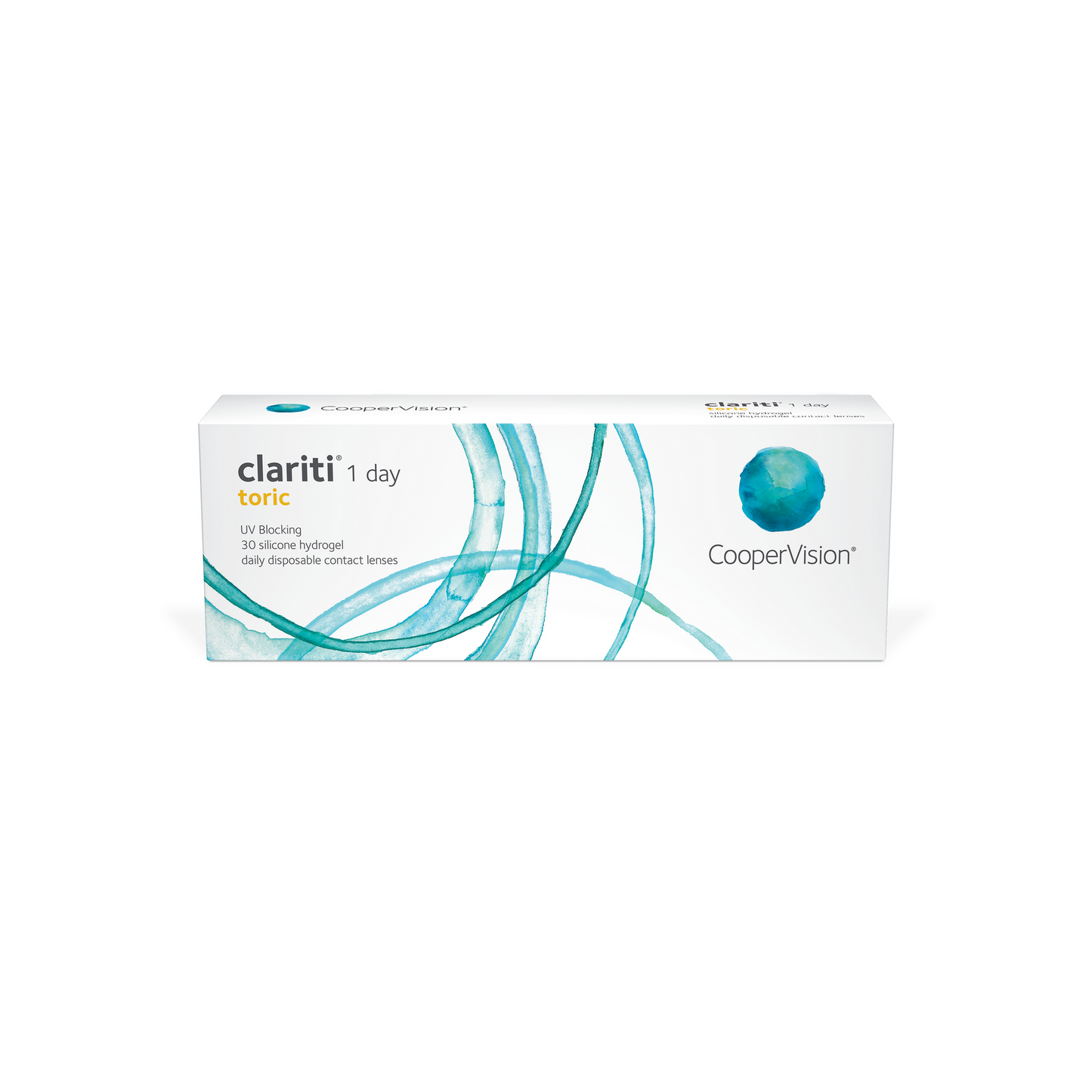 Caja de lentes de contacto Clariti 1 day tóricos para astigmatismo de CooperVision, 30 lentes desechables diarios